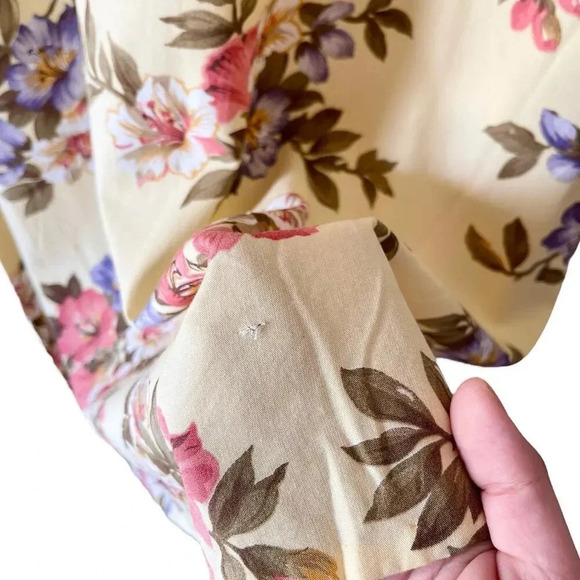 90’s Y2K Pastel Yellow Floral Hibiscus Summer Midi Sheath Tank Sun Dress Size L - Picture 3 of 5